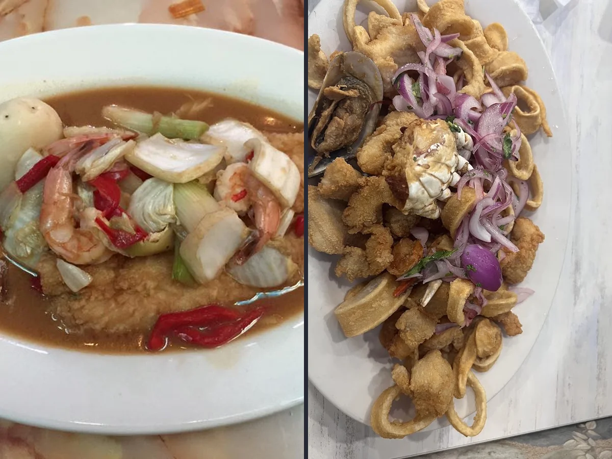 Simple dining room with Peruvian seafood dishes.